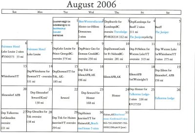  August Schedule.