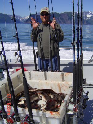 Jim Owens and full fish box