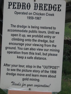 Dredge info., Chicken, AK
