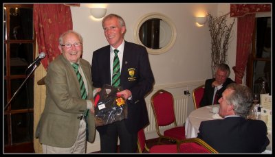 Martin presents Frank with his GAA Shirt from County Down.