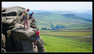 Summer Climbers on Stanage Edge