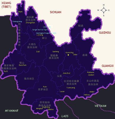 carte du Yunnan