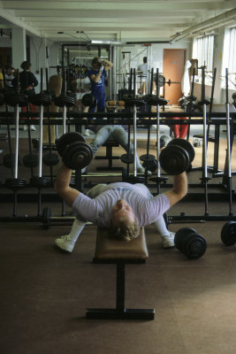 Brent Working Out in SPU gym