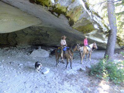 Caves under the rock outcroppings