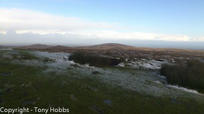 Hangingstone Hill.  Snow and hail.