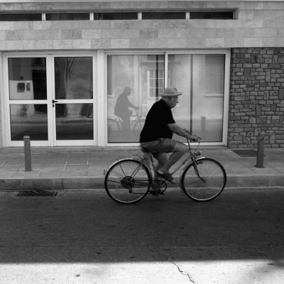 man on bicycle