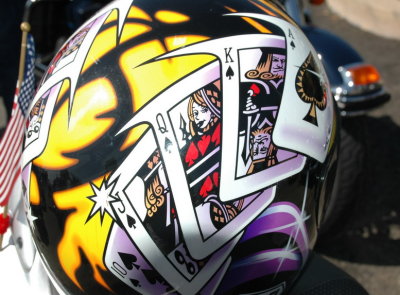 Who's helmet?