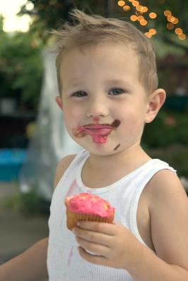 Nick after Chocolate Fountain and Cupcakes