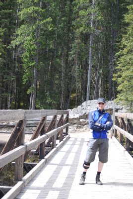 Brian taking in the sun on Stewart Canyon bridge