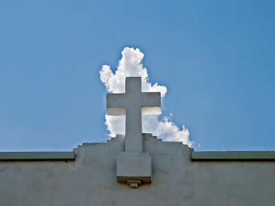 Cross and cloud, Marfa, Texas
