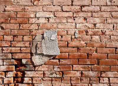 Plaster on bricks