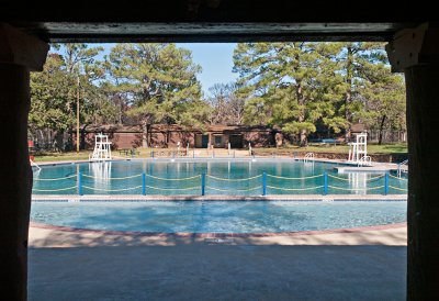 Pool and Bathhouse from Cabana