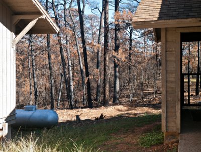Fire threatens cabins