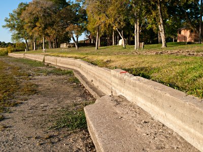 Retaing wall detail, looking north