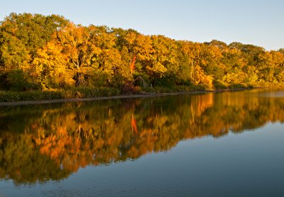 Fall colors at sunset