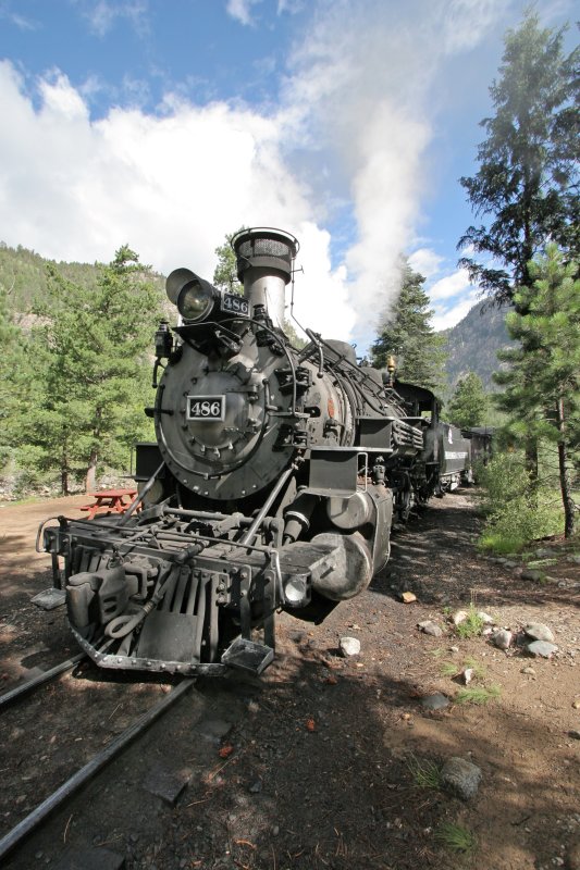 Engine 486 at the Cascade Wye