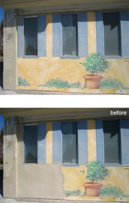 layout, restoration mural