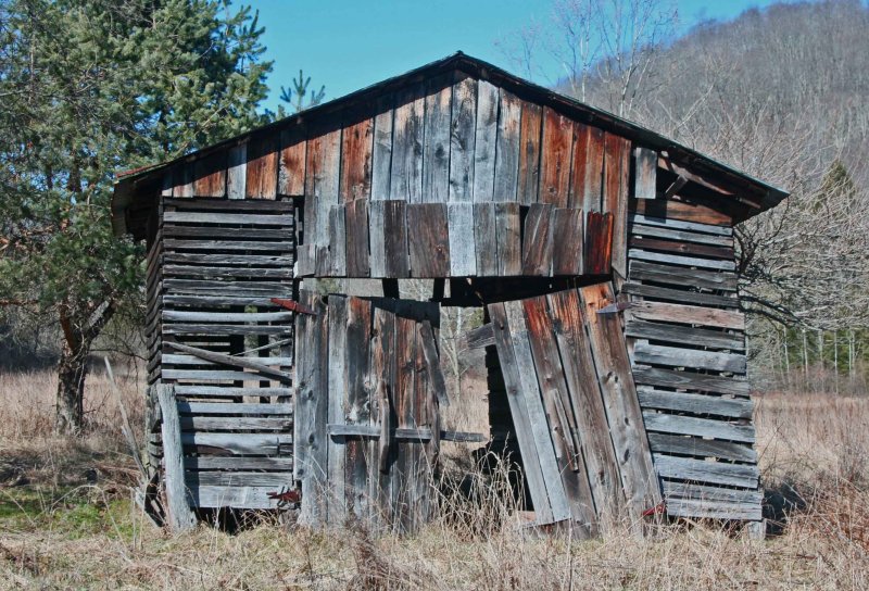 Antique Wooden Barn Falling Apart in Greenbrier Valley tb0212akr.jpg