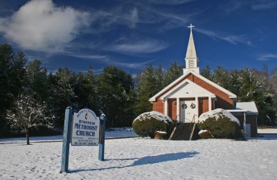 Light Snow Surrounding Bennett Methodist Church tb1112gdr.jpg