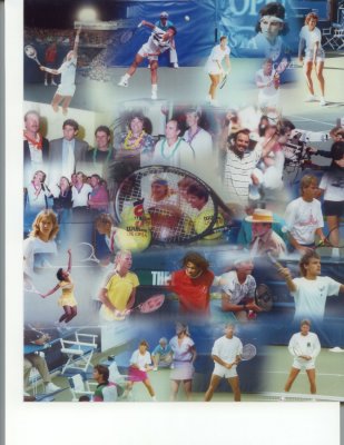Tennis Hall of Fame collage which is in the collecions of the Tennis Hall of Fame, Newport, RI