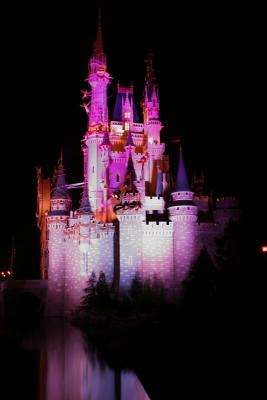 Cinders castle by night