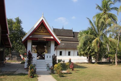 A gong at the temple was probably used to summon monks to prayer or to meals.