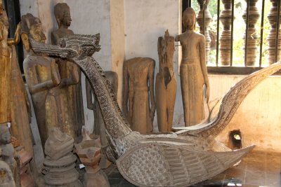 More wooden carvings including this bird sculpture.