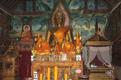Inside of Wat Aham, there is another large seated Buddha.