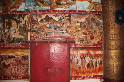 These depict the karmic hell that awaits those who inflict cruelty on others during their life.