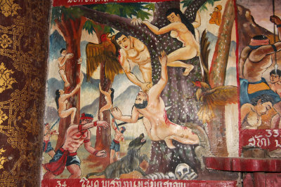 More horrific depictions of hell for Buddhists who are unworthy of rewards when reincarnated.