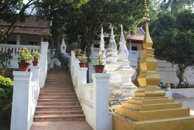 More steps leading up Phou Si Hill.