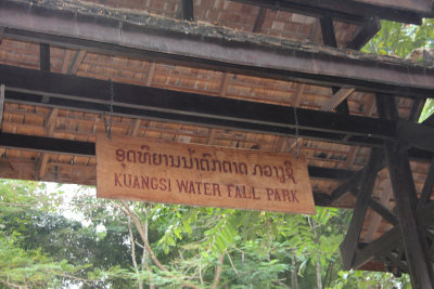 Sign for the Kuangsi Waterfall Park.