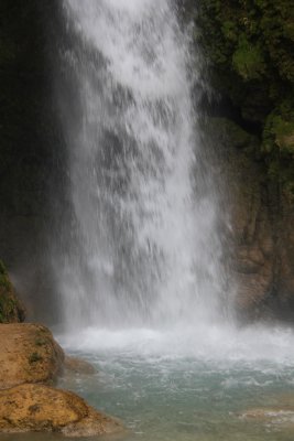 Close-up of the falls splashing below.