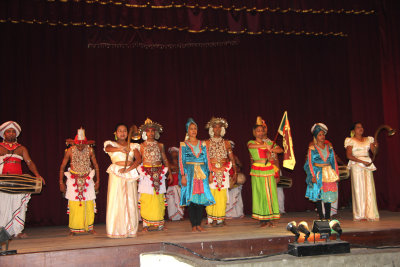 Dancers taking a bow after their dance performance.