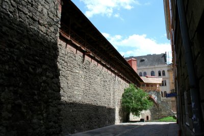 Part of the (16th century) medieval defense wall that once encircled the whole city of Lviv.