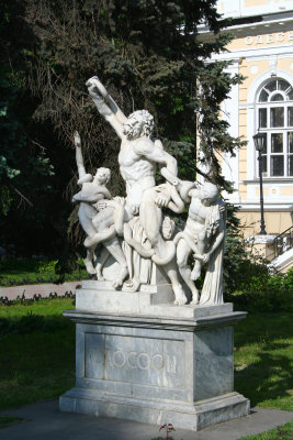 The statue of Lacoon (Trojan priest who warned not to take the gift of the wooden horse).