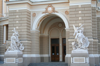 Close-up of the entrance.
