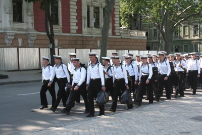 Ukrainian cadets marching.