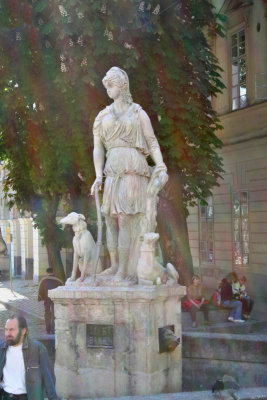 Statue of Diana in at Rynok Square.