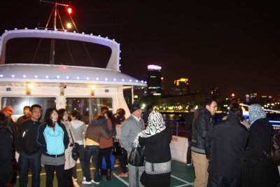 People aboard the boat on the river cruise that I took.