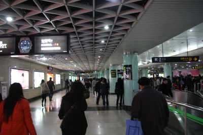 Platform leading to the Shanghai Metro.