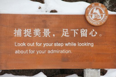 A sign that suffered in the translation!