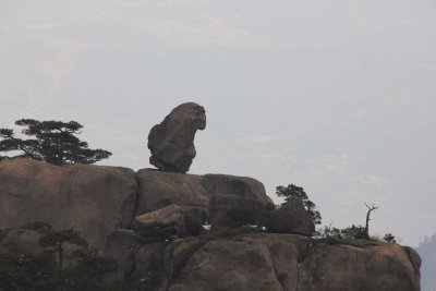 This is called the monkey rock, because it resembles a monkey sitting on top of the peak.