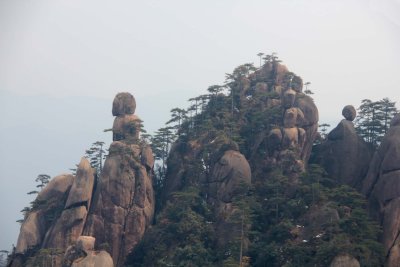 These are called the Grandfather and Grandmother rocks. They are looking away from each other because they are estranged.