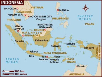 Map of Indonesia with the star indicating Bali.