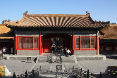 Directly east from the Hall of Union and Peace, the Jinghe Gate now serves as display space for the Palace Museum.