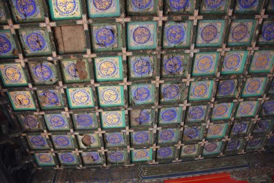 Interesting tile work on the ceiling at the Palace of Heavenly Purity.