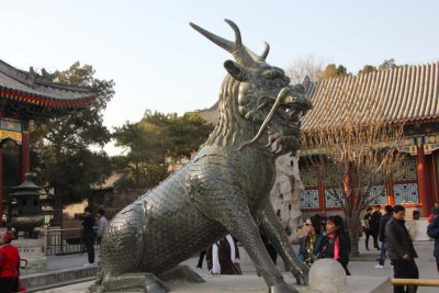 A Qilin  is a mythical hooved Chinese chimerical creature, which is an omen of rui (serenity or prosperity).