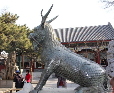 The Qilin is often depicted with fire all over its body. Westerners often mistakenly call it a Chinese unicorn.