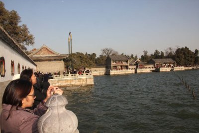 Some of the many tourist at the Summer Palace snapping pictures.